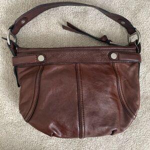 Fossil Dark Brown Leather Shoulder Bag